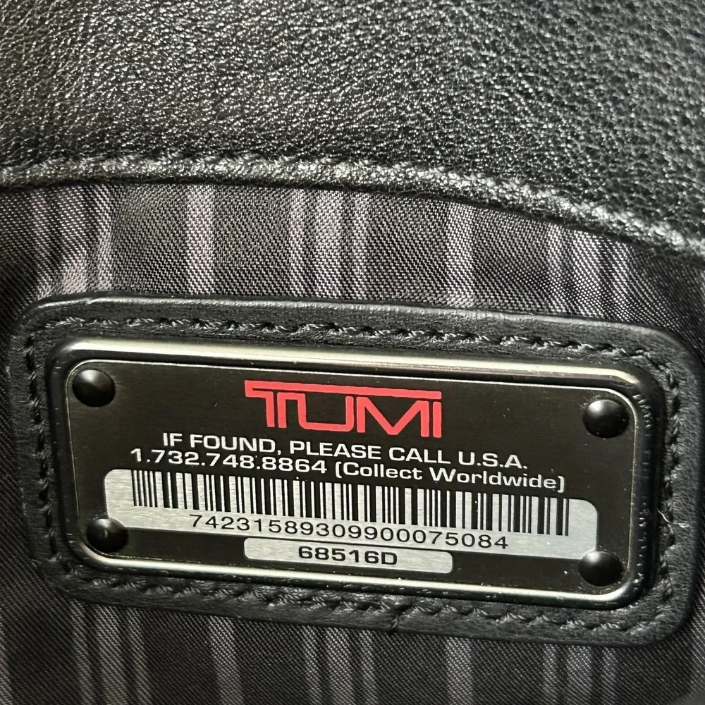 Tumi Dover Slim Leather Briefcase 68516D Black Laptop Bag Business Work‎